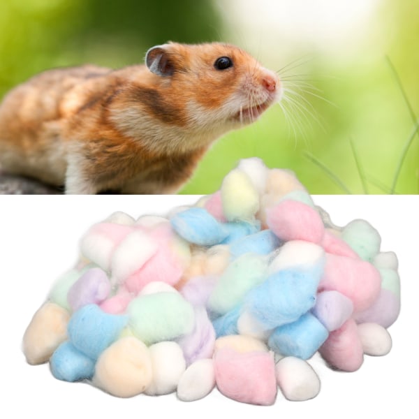 Hamster Bomull Bollar Vinter Varma Mjuk Smådjur Sängkläder Bomull Bollar för Hamster Syrisk Hamster Chinchilla Regnbåge