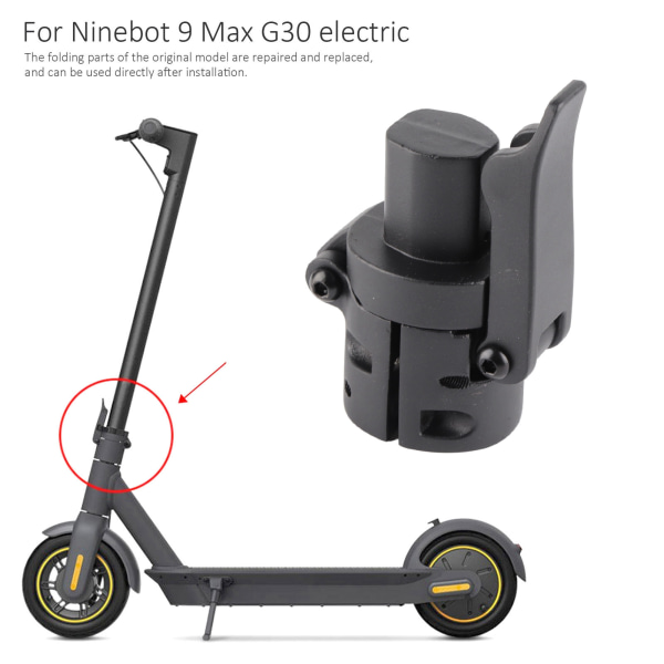 Hopfällbar stångbaslås skruv hopfällbar krokmapp för Ninebot 9 MAX G30 elektrisk scooter