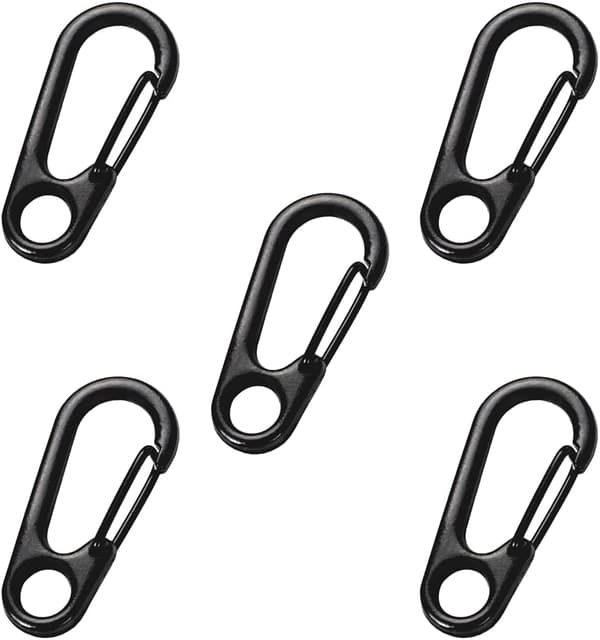 Minikarbinhake 5-pack metallkarbinhake nyckelringskrok för campingresor vandring