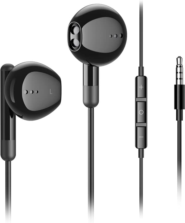 Kablede øretelefoner med mikrofon In-Ear Hovedtelefoner HiFi Stereo til iPhone iPad Android Computer med 3,5 mm Jackstik