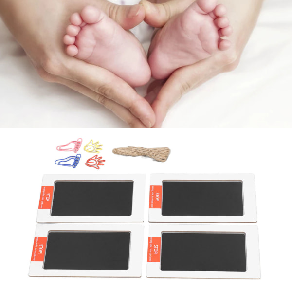 4 st baby touch bläckkudde giftfri snabb torkning ren nyfödd handavtryck fotavtryck tryck kit för husdjur tass hand fot tillbehör