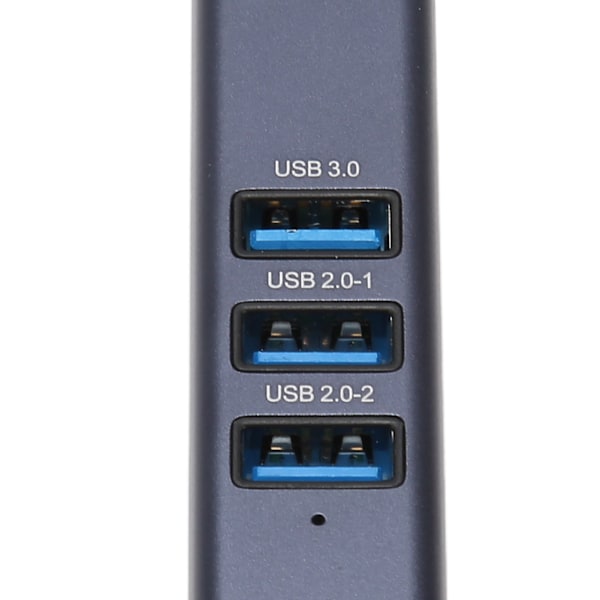 4 i 1 USB C Hub RJ45 Gigabit Ethernet Port 3 USB Porter USB C til Ethernet Adapter med Oppbevaringshull for Bærbare Datamaskiner og Nettbrett