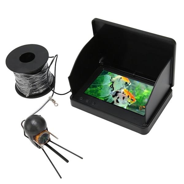 5-tums Fish Finder IPS HD 2000cd Mörkerseende IP68 Vattentät Fiskekamera Monitor för Undervattensbruk 100‑240V