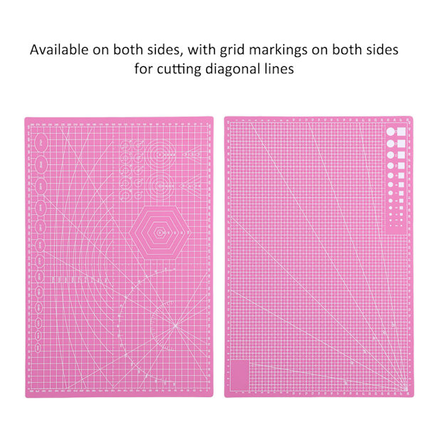 Selvhelbredende skjærebrett 45x30cm Rosa Trelags Dobbeltsidig Skala Håndskåret Håndverkspute for Scrapbooking Quilting Sying