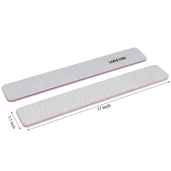 Rektangulär Nagelbuffer Kit, 12 st Dubbelsidiga 100/180 Grit Verktyg För Manikyr Och Pedikyr, Premium Tejp Och Smärgelpapp Material