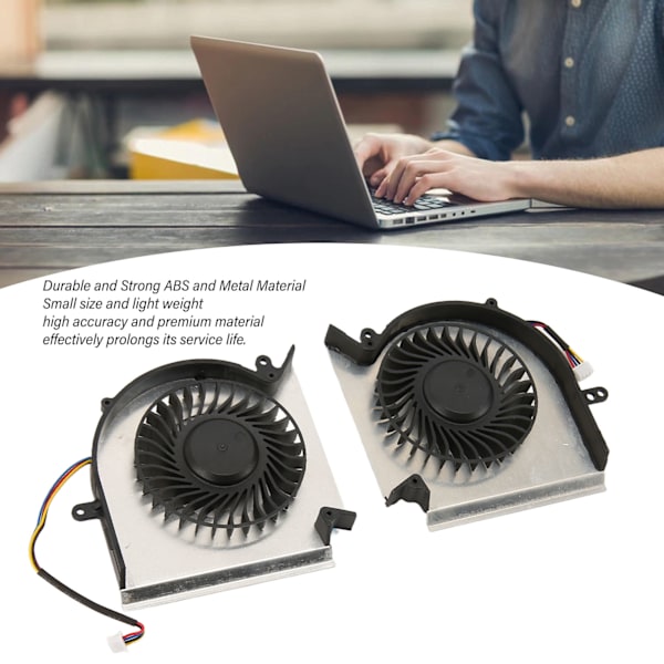 Laptop Kylfläkt 4pin Ström DC5V Metallskal ABS Lättvikt CPU GPU Kylfläkt för GE63VR MS 16P1 GE73VR MS 17C1