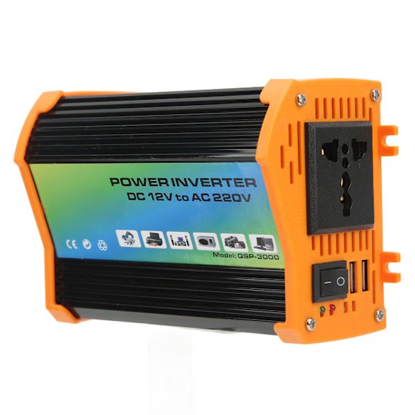 Bärbart solenergisystem 300W Power Inverter 18W 18V Solpanel 30A 12V 24V Solcellsregulator Kit Svart 12V till 110V