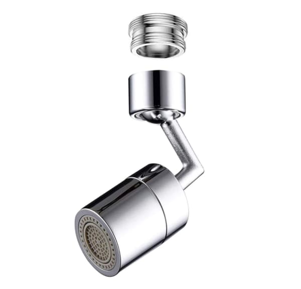 Messing vandhane mundstykke - 720° roterende adapter Silver silver