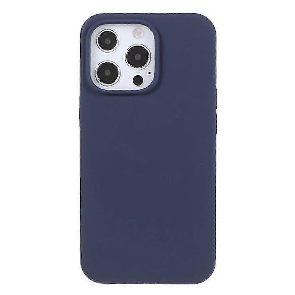 För iPhone 14 Pro Skal Solid Silikon Stötsäkert Telefon Bakskal[TT] Dark Blue