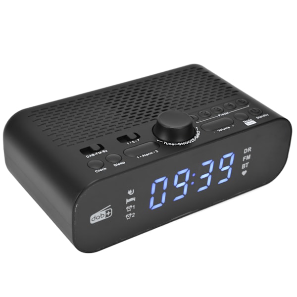Väckarklockradio LED-display Basmembran Justerbar Ljusstyrka DAB FM Digital Väckarklocka för Hemmet