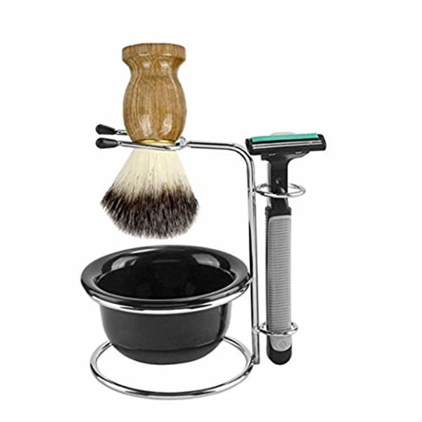 2 STK Universal rustfri barberbørsteholder med barberskål