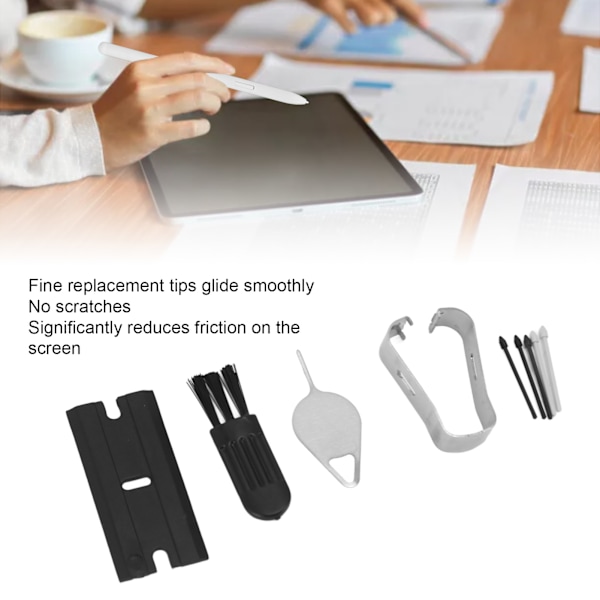 4 Set Stylusspetsar för Galaxy Tab S9 S9+Plus S9 Ultra S9 FE Smidiga Stylusersättningsspetsar Svart Grå