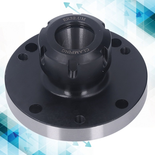 Collet Chuck Round Base 7 Mounting Holes 100mm Diameter Carbon Steel for CNC Milling Lathe