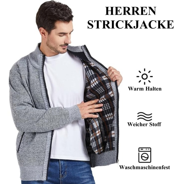 Herrsweatshirt med dragkedja, traditionell jacka, vinterrock