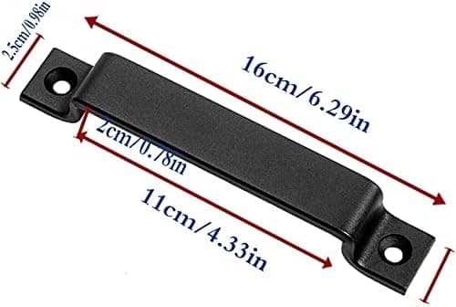 Barn Door Handle | Solid Black Steel Handle | Includes One Screw (Black)