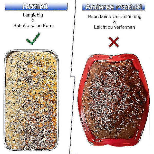 Brödform i rostfritt stål, set om 2, rektangulär bakform för bröd och kaka[TT]