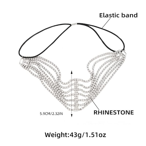 Glittrande Strass-tofs, Glamorösa Dag- och Kvällslooks för Kvinnors Skalbara Hårnål med 7 Rader Strass, Glänsande och Enkel Smyckesdesign för