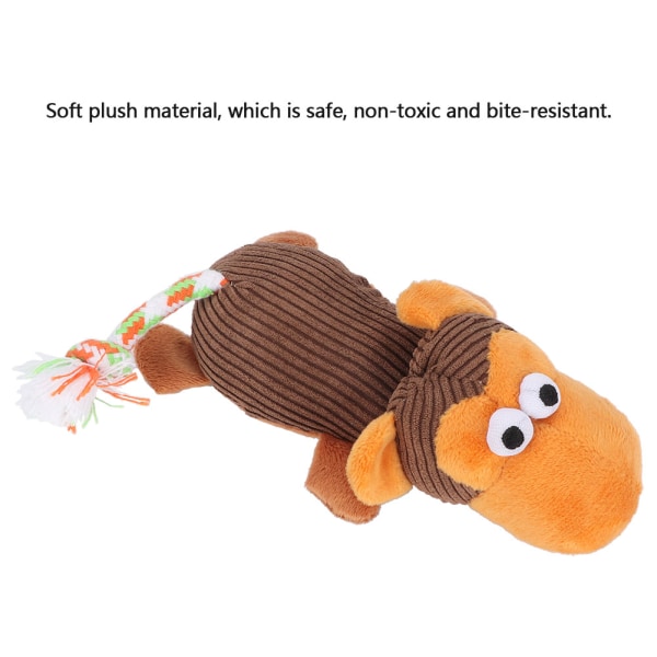 2ST/ Set Pet Dog Squeak Chew Toy Mjuk plysch Duck Monkey Sound Toys