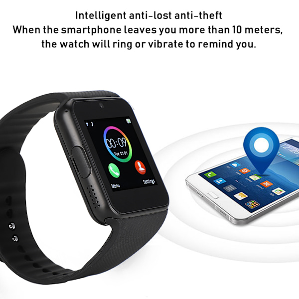 1.5 Tum TFT Ultra HD Färgstark LCD Bluetooth Smart Sportklocka Svart