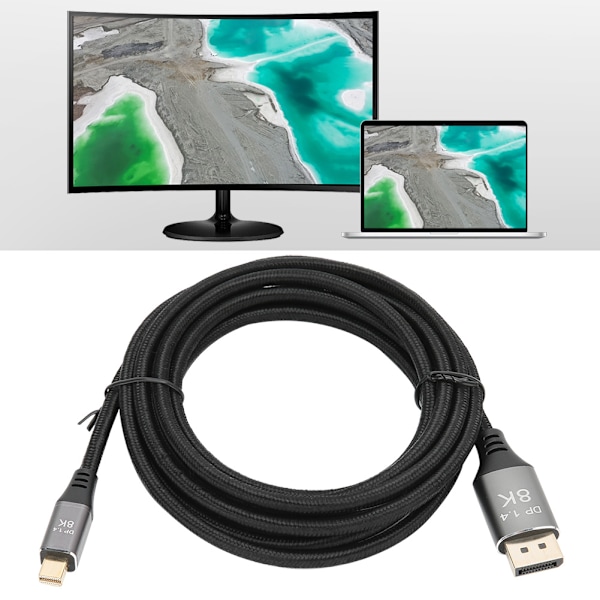 B0305‑3 mini dp till DP-kabel 1.4 Version 8K Högupplöst Kabeladapter 3 Meter