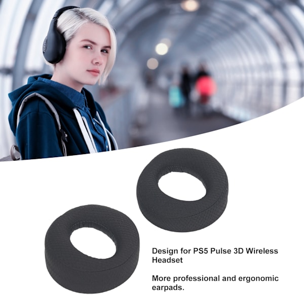 Öronkuddar Ersättning för PS5 Pulse 3D Trådlöst Headset Öronkuddar med Ljudisolerande Skum