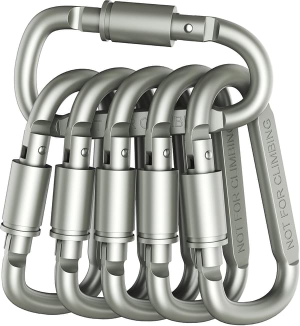6-pack Aluminium D-Ring Låsande Karbinhakar Lätta men Starka INTE
