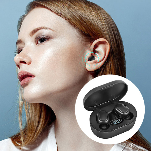 Trådlösa Bluetooth-hörlurar, HiFi Digital LED-display Stereo Hörlurar, Vattentäta Öronproppar, Handsfree-samtal för Sport, Hemma, Arbete, Löpning