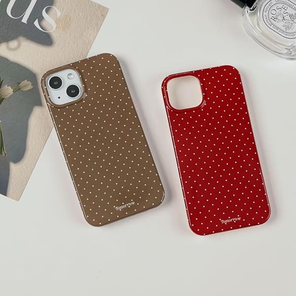inewateri Compatible with iPhone 15 Case, Cute Fashion Dotted Design, Soft TPU Slim Protective Case Red Red iPhone15