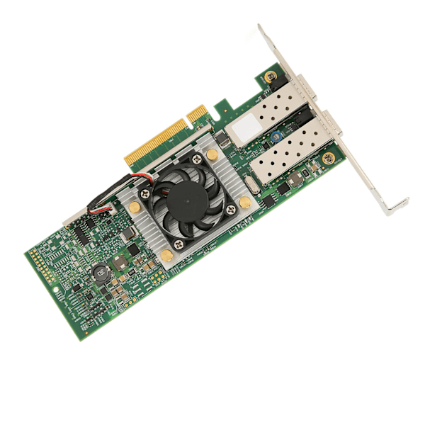BCM57810S 10GB Dual Port SFP PCIe X8 Ethernet Converged Network Adapter med Kylfläkt Multifunktionellt Ethernet Nätverkskort