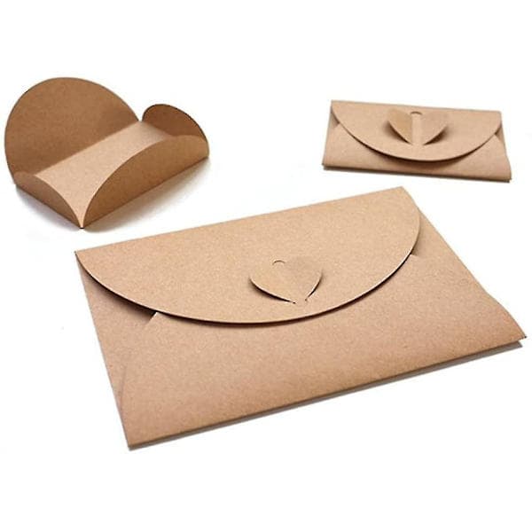 100 stk Mini Gavekort Konvolutter Håndlavede Frøkonvolutter Søde Kraftpapir 11x17,5cm 11x17.5cm