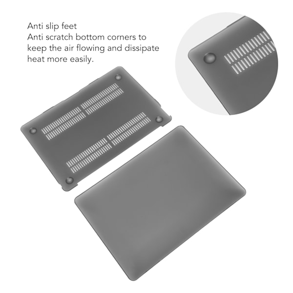 Skyddsfodral för MacBook Laptop Tunt Lätt Kristallfrostat Laptopfodral för MacBook Air 13,3 tum Laptop Svart