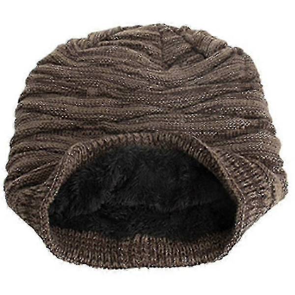 Unisex Vinter Slouch Mössa Oversized Varm Stickad Mössa Khaki