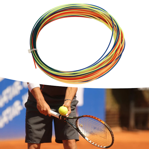 12m 1,30 mm Tennisracketsträngar Vacker Regnbåge Elastisk Mjuk Sträng Slagbar Tennisrackettråd