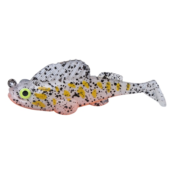 7cm keinotekoinen simulaatio Mudskipper pehmeä kalastusviehe syötti Anti Hanging T Tail Mandarin kala (viehe syötti leopard print)