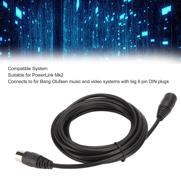 Stor DIN Adapterkabel 8 Pin Hane till Hona Högtalare Ljud Förlängningssladd för Mikrofon AV System 3m