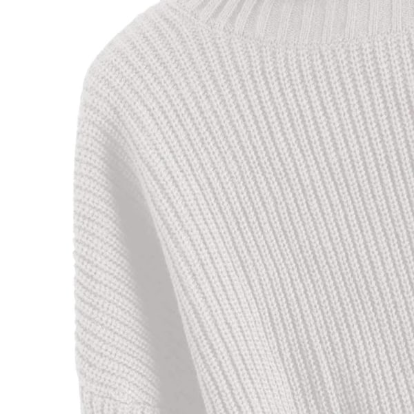 1 STK strikket genser med tykk tråd White