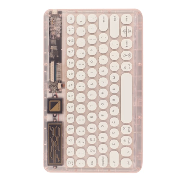 Retro Bluetooth Tangentbord Ultra Slim RGB Ljus Retro Trådlöst Mini Tangentbord för Hemresa Affärsresa Rosa
