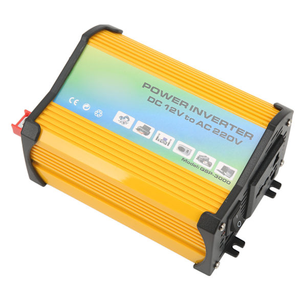 300W Modifierad Sinusvåg Inverter ABS Dubbel USB DC12V till AC110V Fordons Power Inverter för Bilar Utomhus Gul