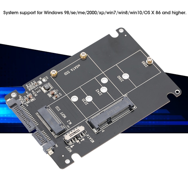 M.2 NGFF/MSATA till SATA 3.0 Adapter SSD till SATA Konverter Reader Board Datorutrustning