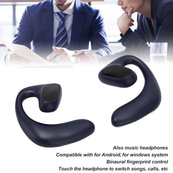 Bluetooth Översättningshörlurar 144 Språk Stereo Översättningshörlurar med Laddningsfodral för Android för IOS Blå