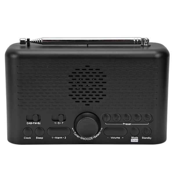 Väckarklockradio LED-display Basmembran Justerbar Ljusstyrka DAB FM Digital Väckarklocka för Hemmet