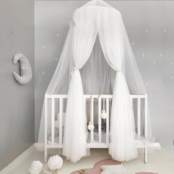 Elegant Kuppelsänghimmel, Boho Prinsessstil Fétält, Justerbart Höjdhängningssystem för Mysig Känsla, Snabb Installation, Portabel & Hållbar