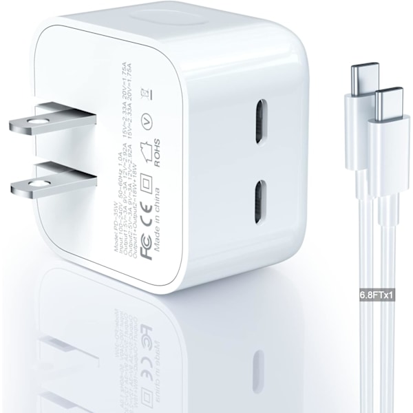 Avancerad Dubbel Usb-C Port Strömadapter, Säker Och Effektiv Snabbladdare