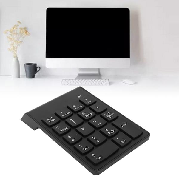 Trådlösa Bluetooth-numeriska tangentbord 18 U-formade tangenter 10 m anslutningsavstånd Lågt brus Mini numerisk tangentbord för bärbar dator PC