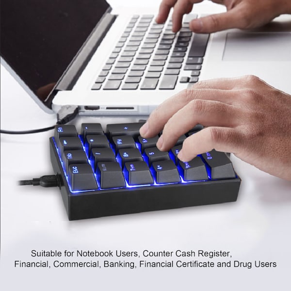 Trådbundet tangentbord Stepped Keycap Fadeless Durable Bakgrundsbelyst 21 Tangenter LED Mekaniskt Tangentbord Röd Axel
