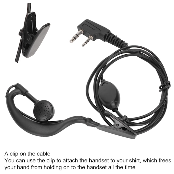 Walkie Talkie Headset 2-vägsradio Hörlurar med Clip för Baofeng TK-gränssnitt för BF‑888S UV‑5R