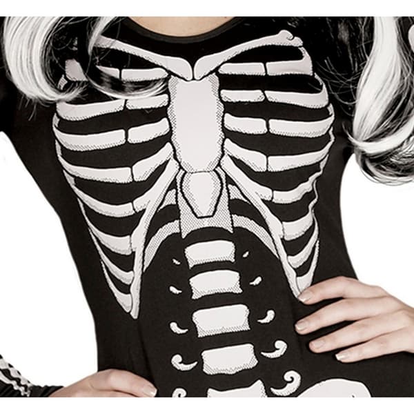 Fiestas Guirca Skeletkostume til dame/pige L Sort/Hvid Black/White L