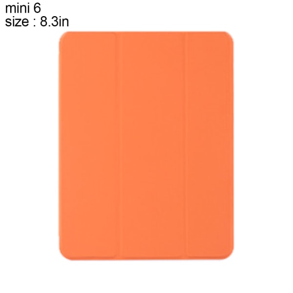 Beskyttelsesveske kompatibel med iPad mini 6 uten blyantholder, TPU+PU, Auto Sleep/Wake-deksel Orange