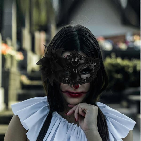 Kostumefest maske-dekoration til pynt, 4 stk. assorterede farver