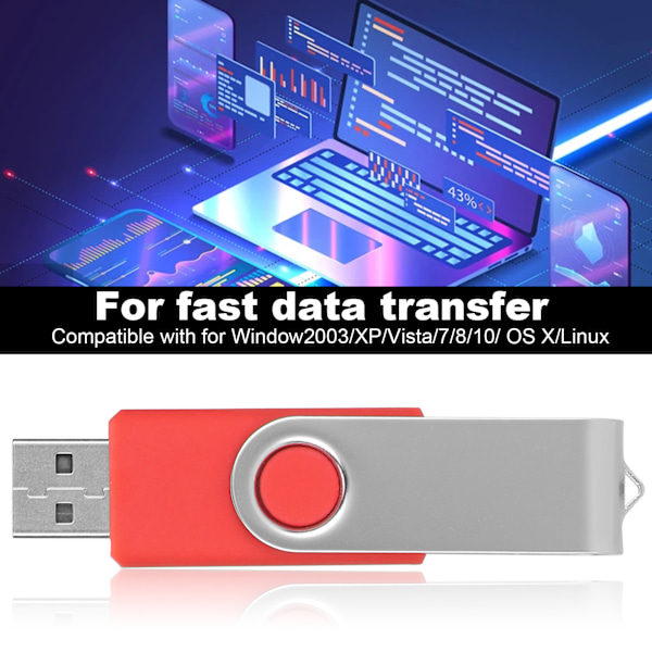 USB-minne Godisröd Roterbar Portabel Lagring Minnessticka för PC Tablet2GB